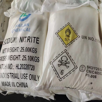 NaNO2 সোডিয়াম নাইট্রাইট 25 কেজি / BAG ফ্যাব্রিক রঞ্জনবিদ্যা জন্য একটি mordant হিসাবে ব্যবহৃত